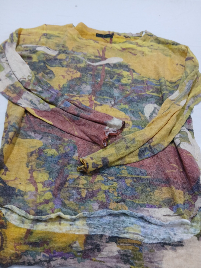 Top a maniche lunghe multicolore