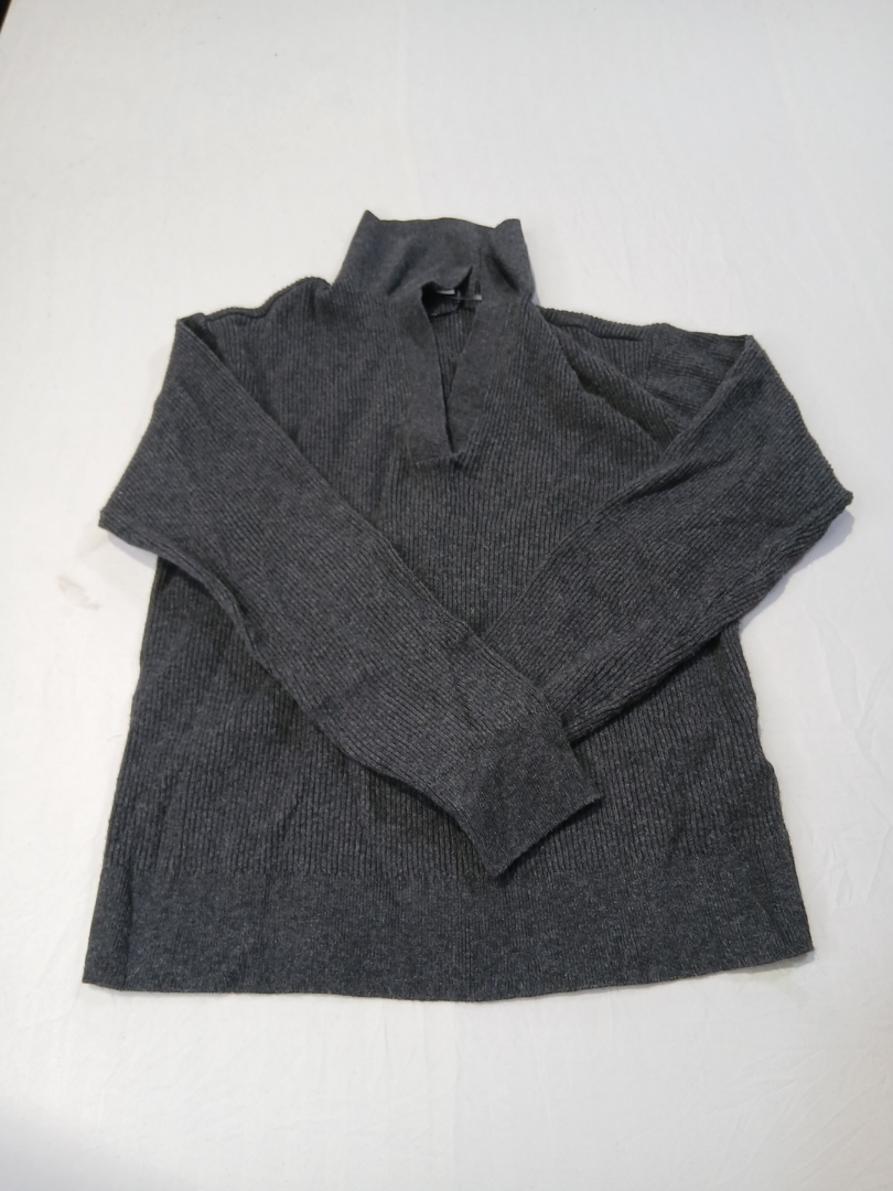 Maglione a collo alto a coste grigio scuro