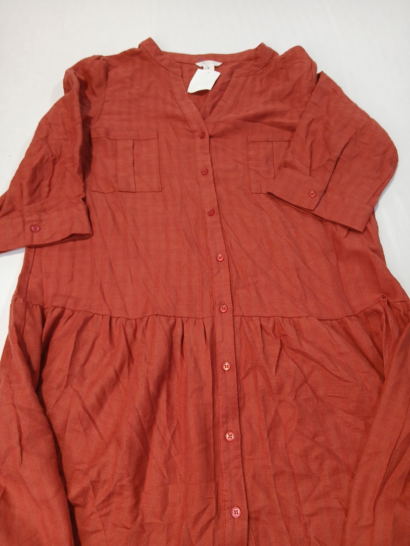 Caslon Orange Linen Blend Dress
