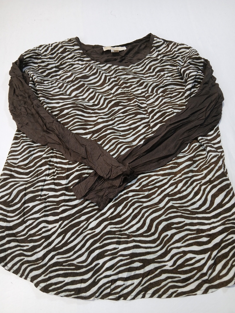 ブラウンゼブラプリントトップ
