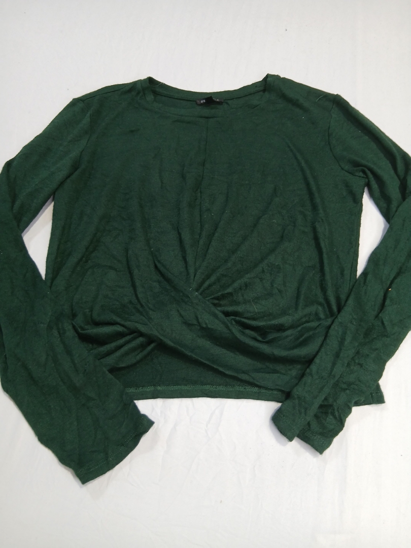 T shirt verde a maniche lunghe