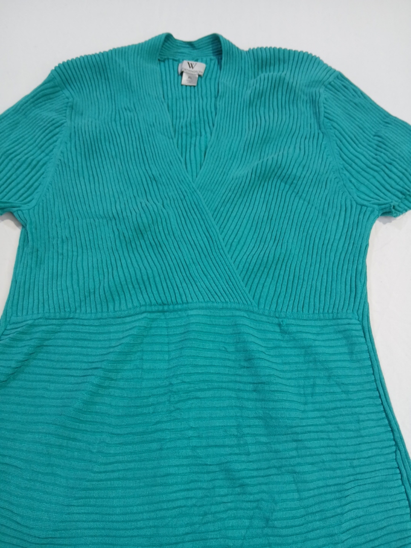 ティールリブニットトップ