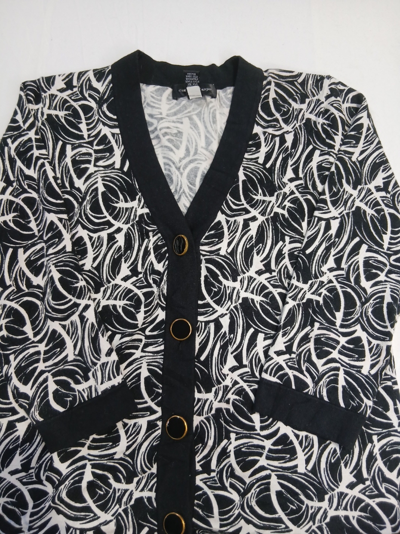 Cable & Gauge Black and White Patterned Cardigan