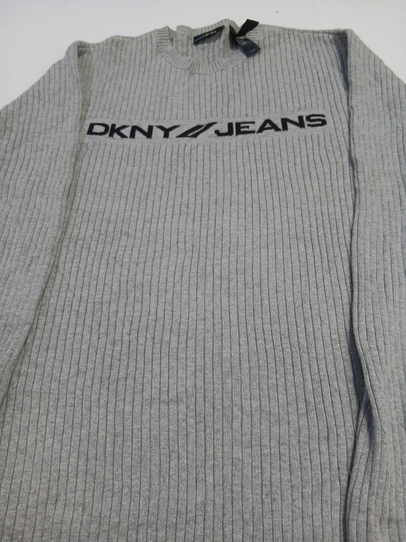 DKNY JEANS グレー リブ ニットセーター