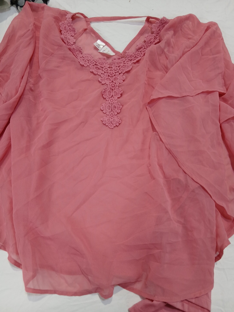 Pink Blouse with Lace Details