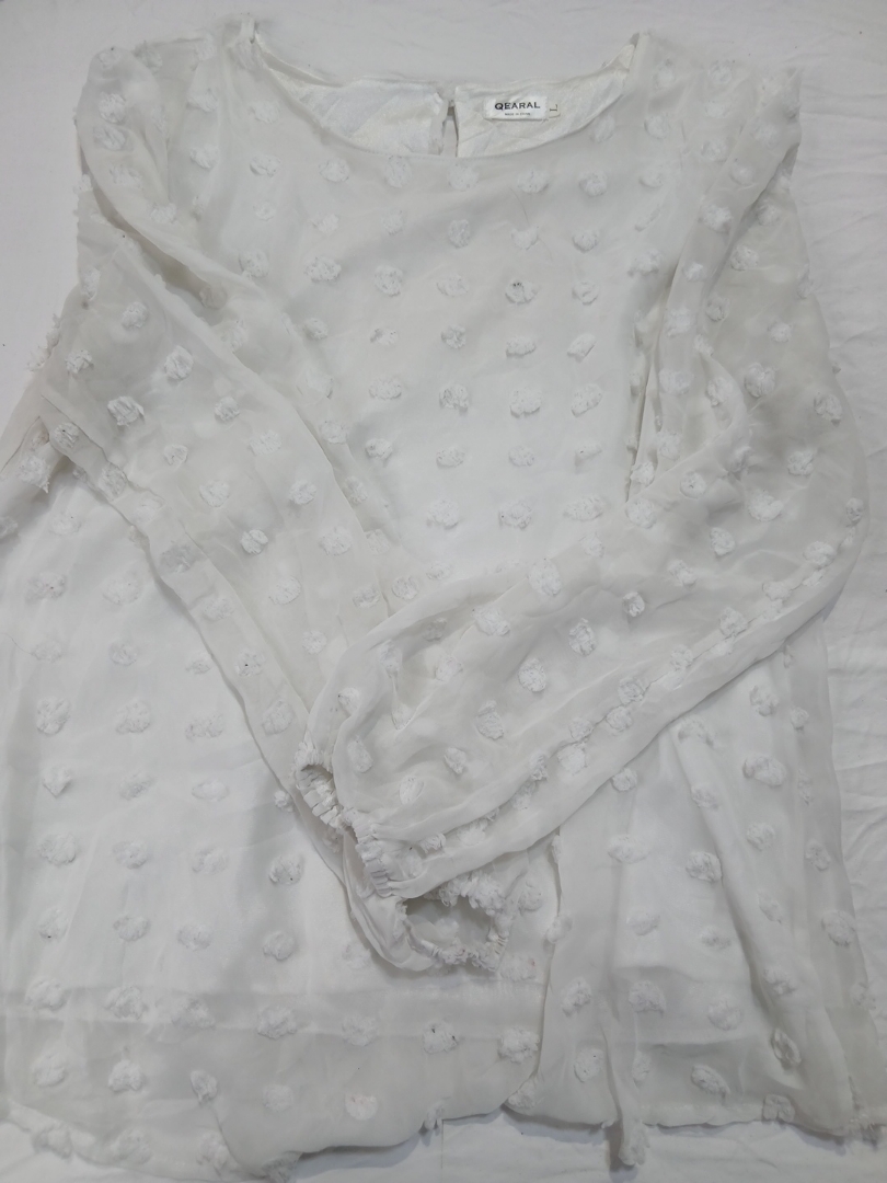 White Swiss Dot Blouse
