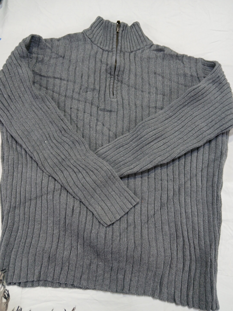 Maglione a collo alto grigio a coste Old Navy