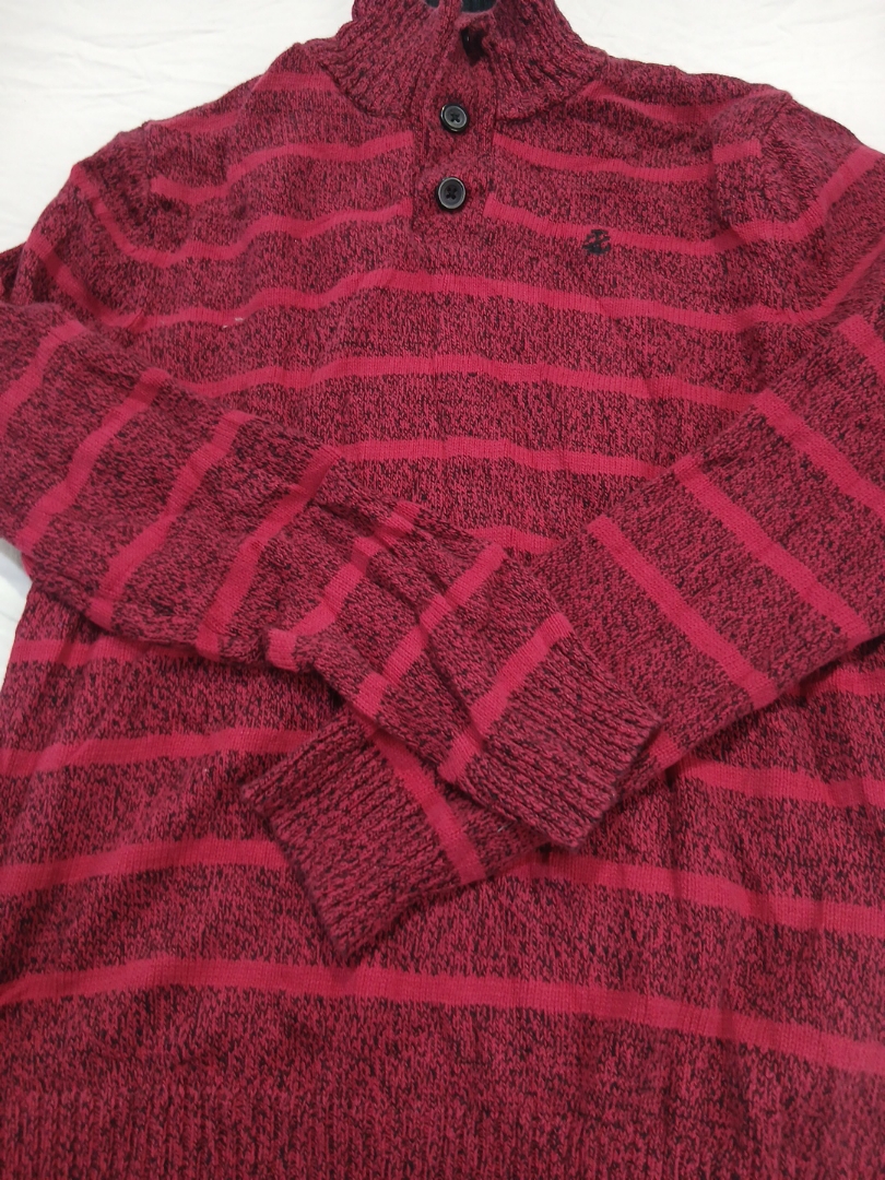 Red Striped Knit Sweater
