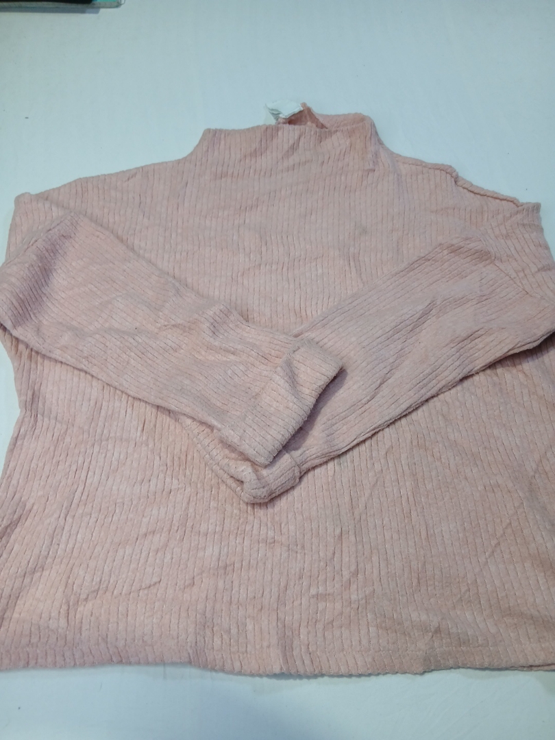 Pink Ribbed Turtle Neck Sweater