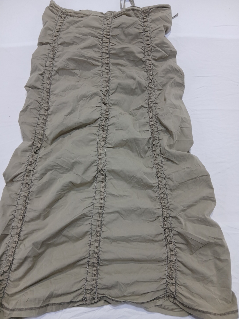 Jupe maxi froncée beige