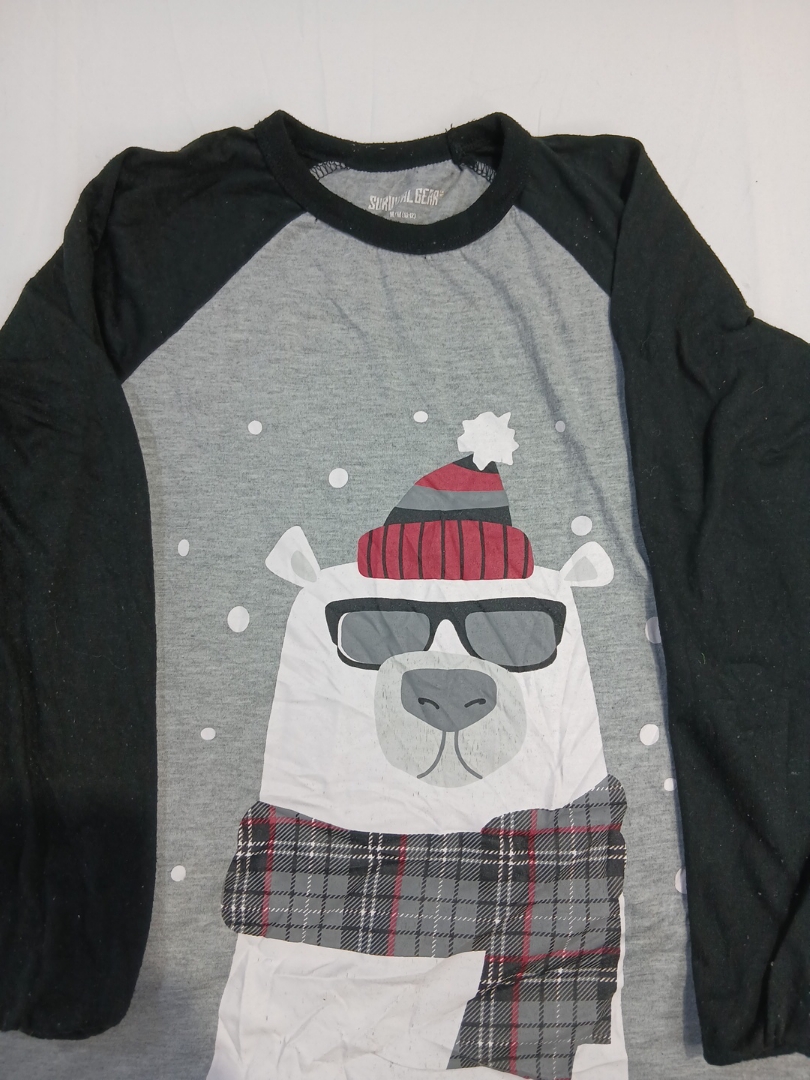 T-shirt con grafica orso a manica raglan