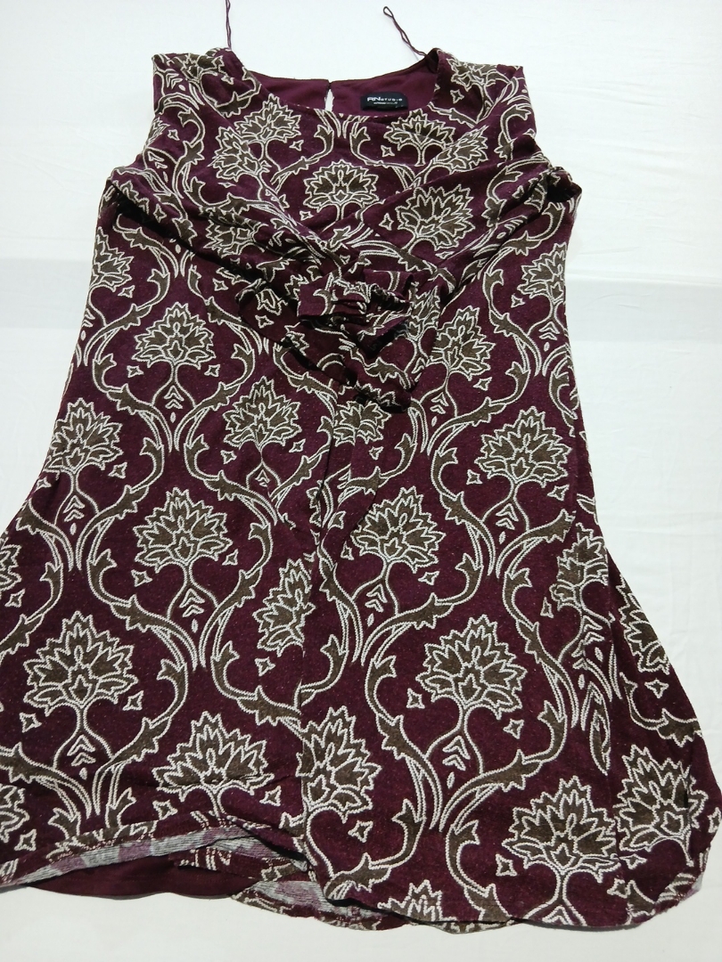 RN Studio Floral Maroon Top