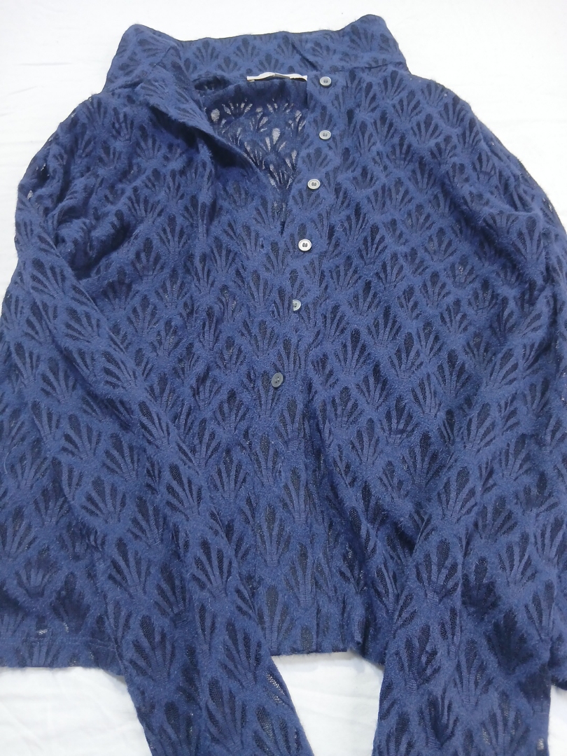 Women's Blue Crochet Top