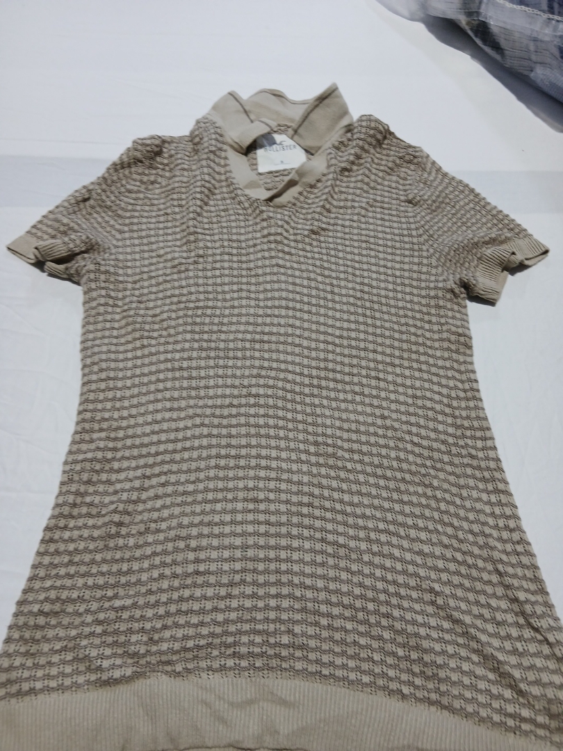 Hollister Beige Knit Polo Shirt
