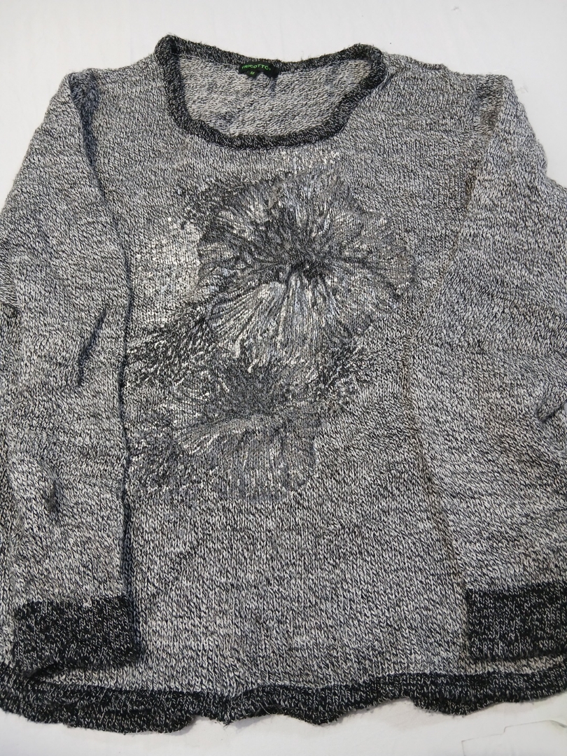 グレー編みニットセーター
