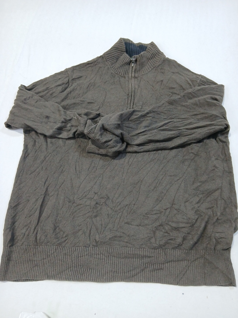 Eddie Bauer Grigio Cotone Maglione a Mezzo Zip Tag..