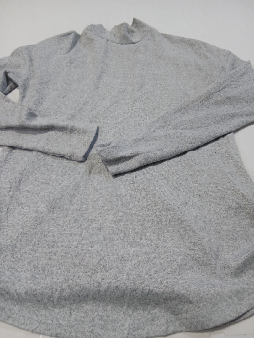 Camiseta de Tricô com Gola Alta de Manga Longa Cin..