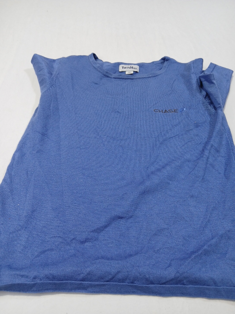 Twin Hill Blue Printed Crewneck T-Shirt with Chane..