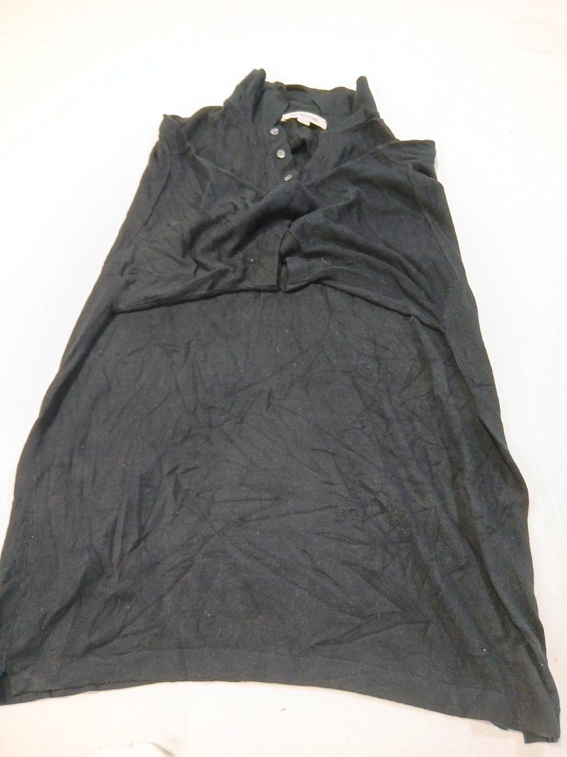 Pronto Uomo Black Sleeveless Knit Polo Shirt XL