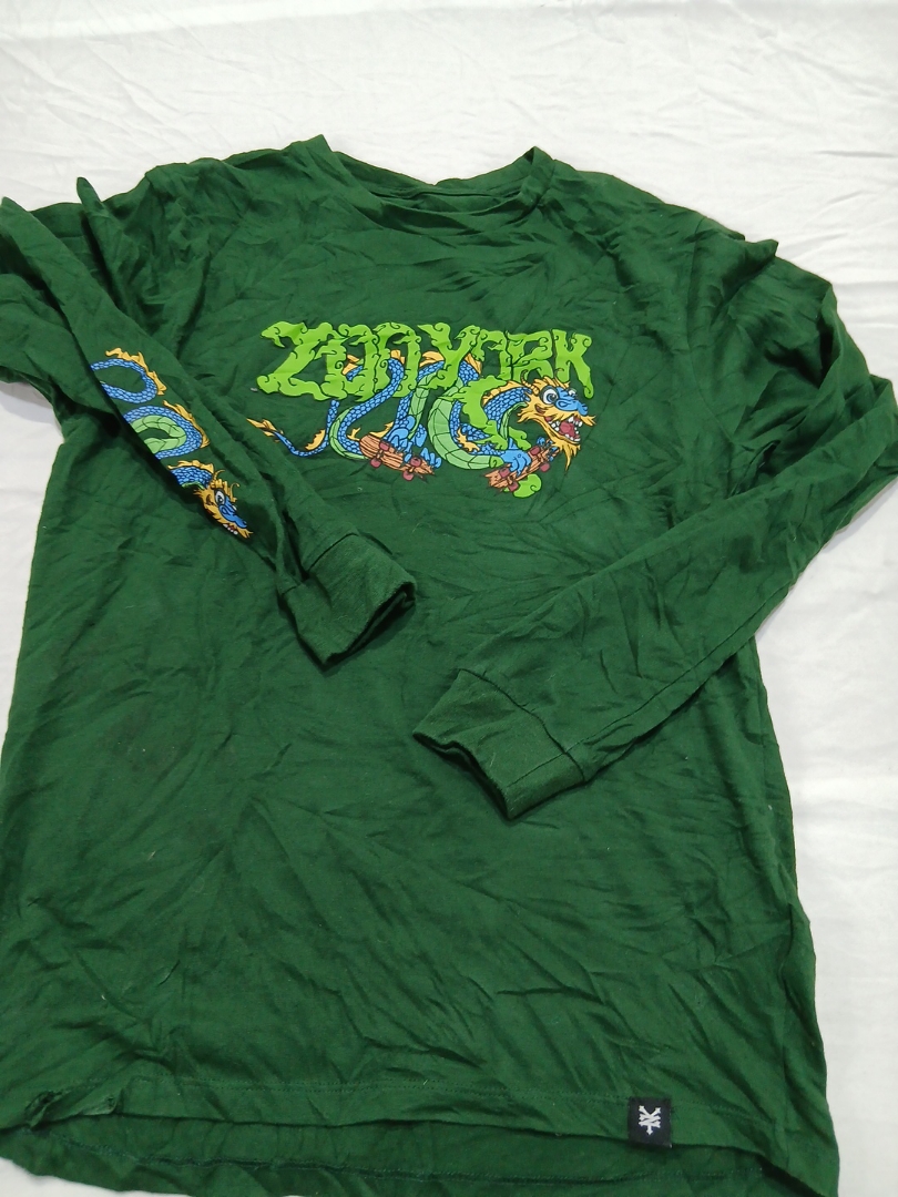 Zoo York Green Long Sleeve Graphic T-Shirt with Dr..