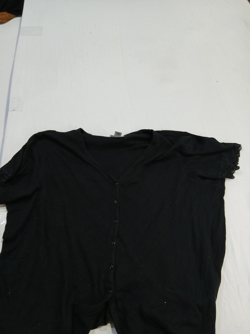 Blouse à col en V à manches courtes en d..