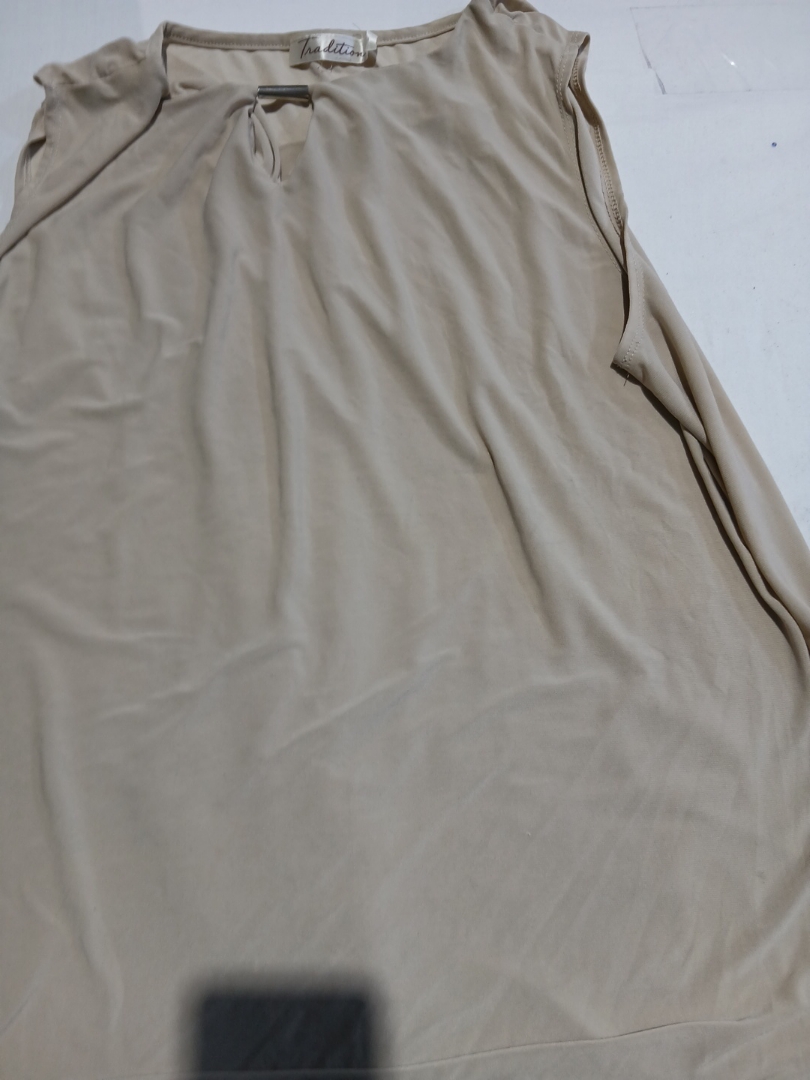 Tradition Beige Sleeveless Tank Top