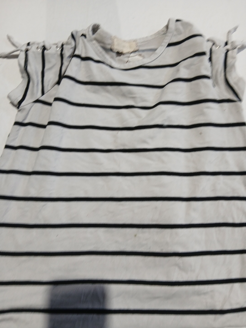 Striped Tie-Sleeve Blouse