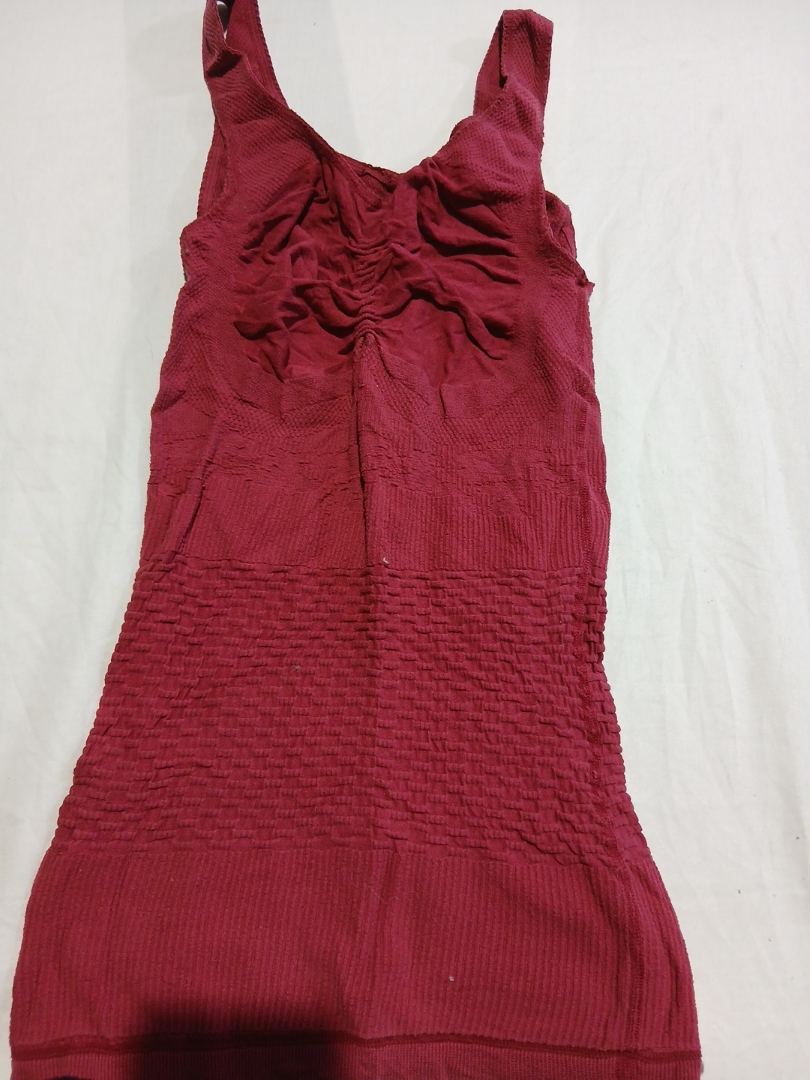 Red Ruched Sleeveless Tank Top