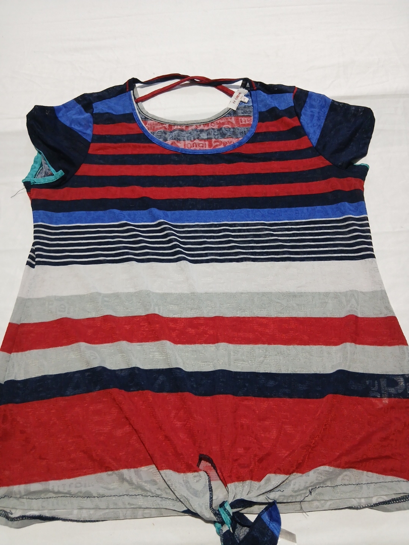 Guess Striped Tie-Back Blouse