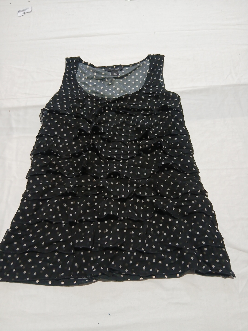 Wilt & Grace Blusa a Righe Nere con Volant a Pois