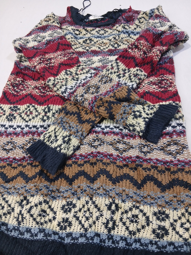 RD Style Multicolored Fair Isle Knit Sweater