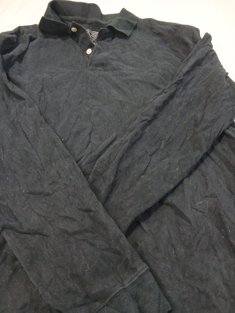 Maglietta polo nera a maniche lunghe Ralph Lauren