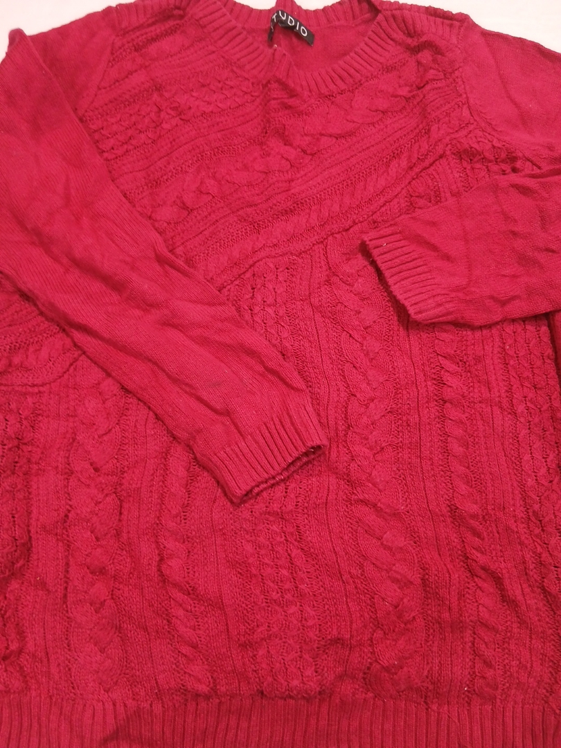 Cardigan de Tricô Cable Vermelho Studio