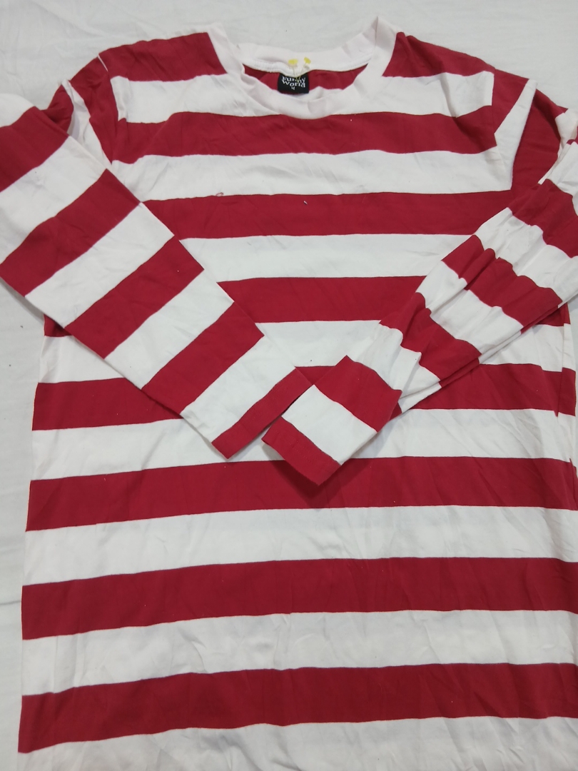 Divertente T-Shirt a Maniche Lunghe a Righe