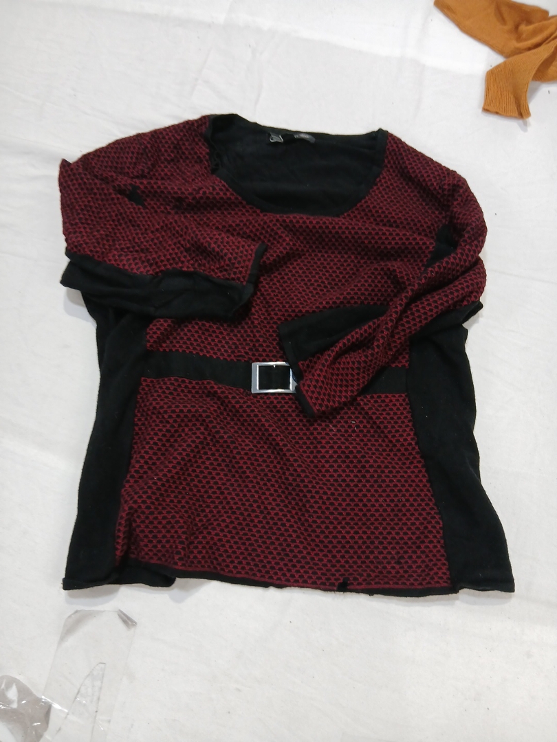 Printed Long Sleeve Blouse with Belt