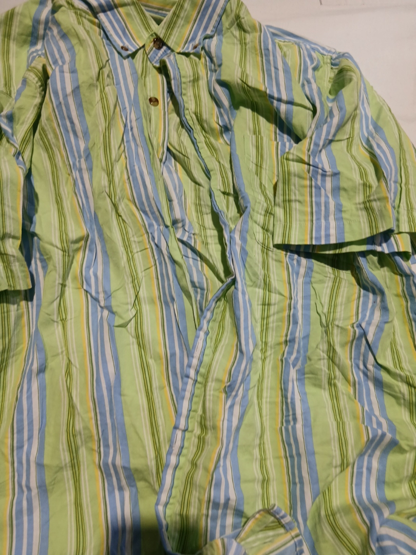 Scandinavian gestreifte Baumwollhemd mit Knöpfen