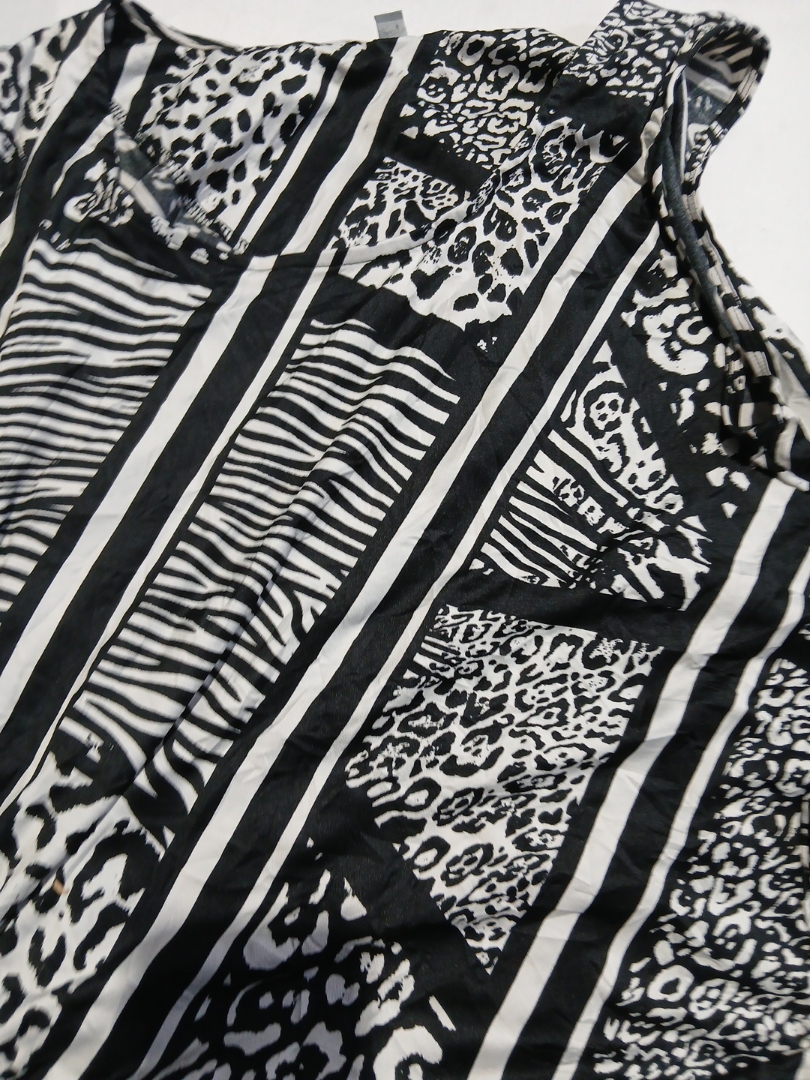 Blusa senza maniche a stampa leopardata