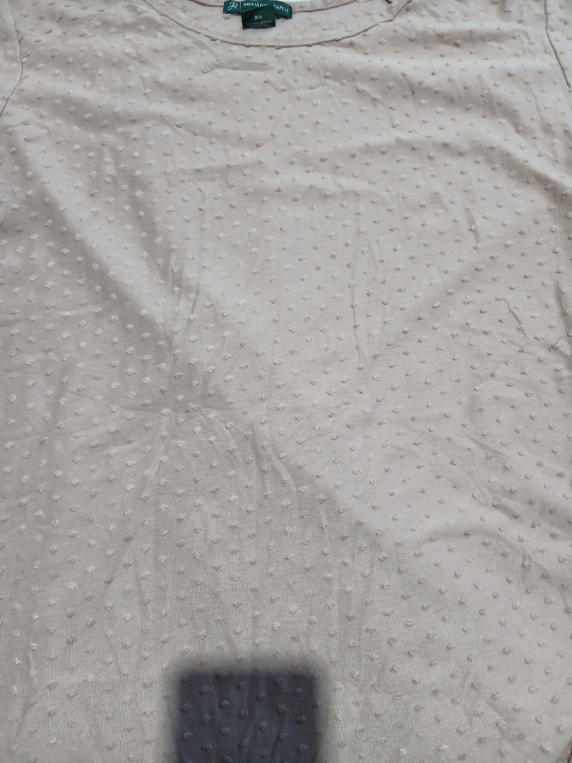 Blusa de Manga Curta Creme Adriana Papell