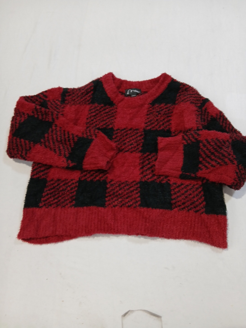 Suéter de Tricô Xadrez Vermelho e Preto da Aula de..