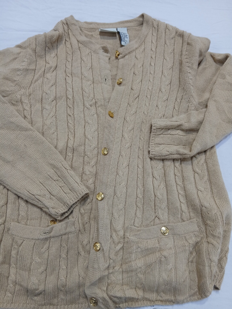 Classic Elements Beige Cable Knit Cardigan