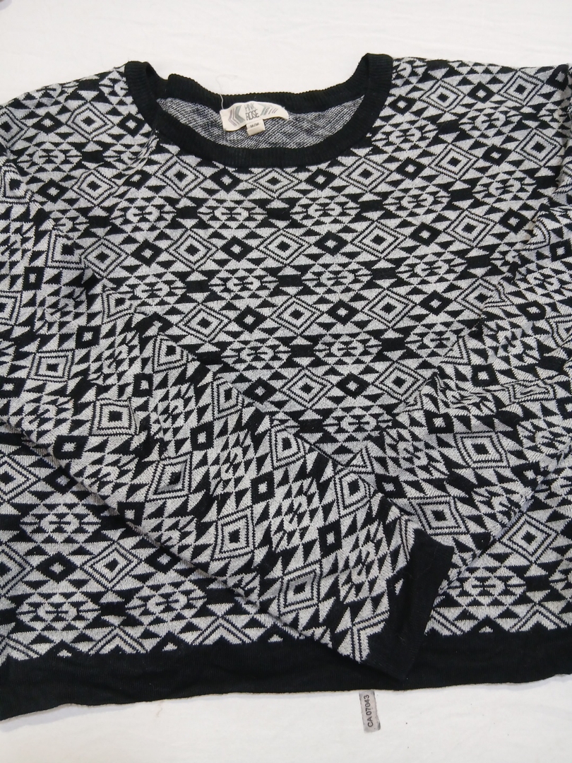 Pink Rose Geometric Knit Sweater