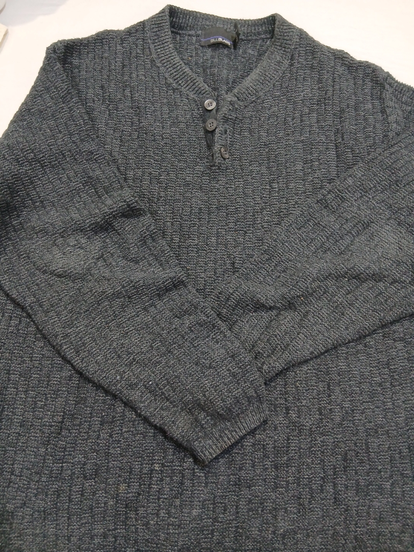 Suéter de Malha Cinza Bill Blass