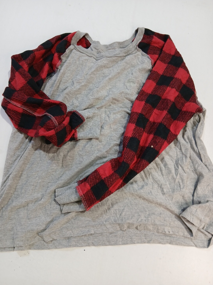Lululemon Grey Plaid Sleeve Crewneck Sweatshirt