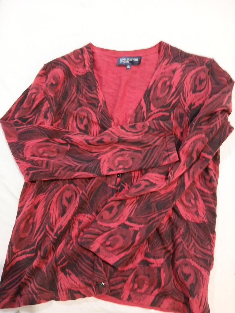Jones New York Signature Red Printed Top