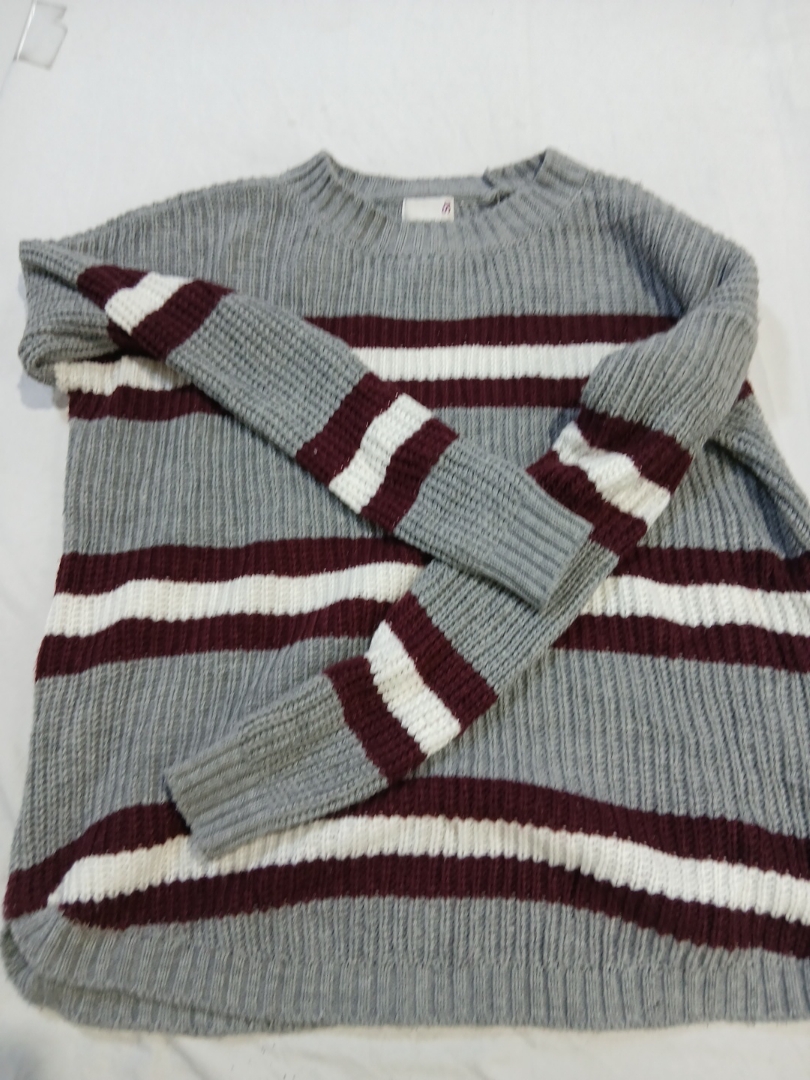 Gray Striped Sweater