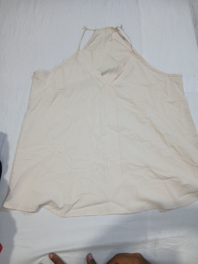 Beige Halter Neck Top