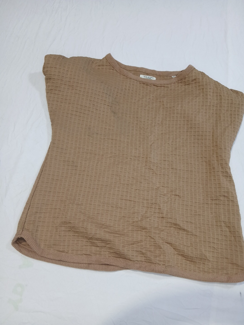 Brown Wafer-Knit Top