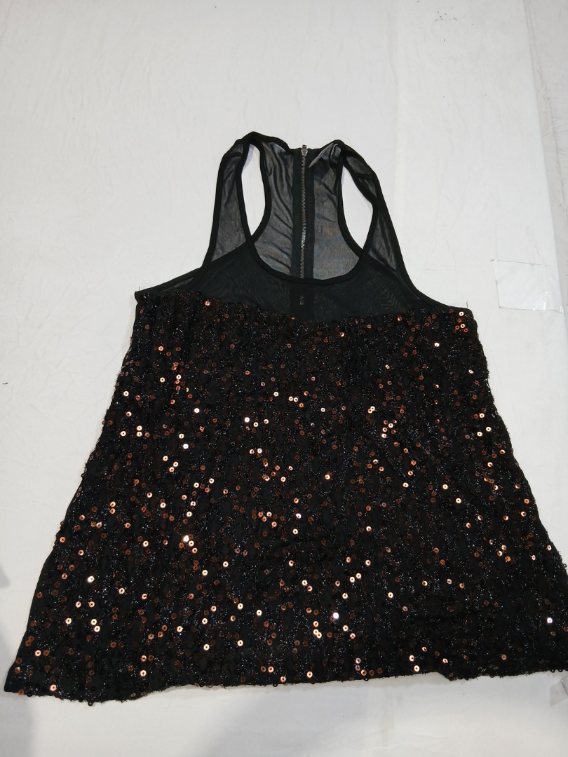 Black Sequined Tank Top