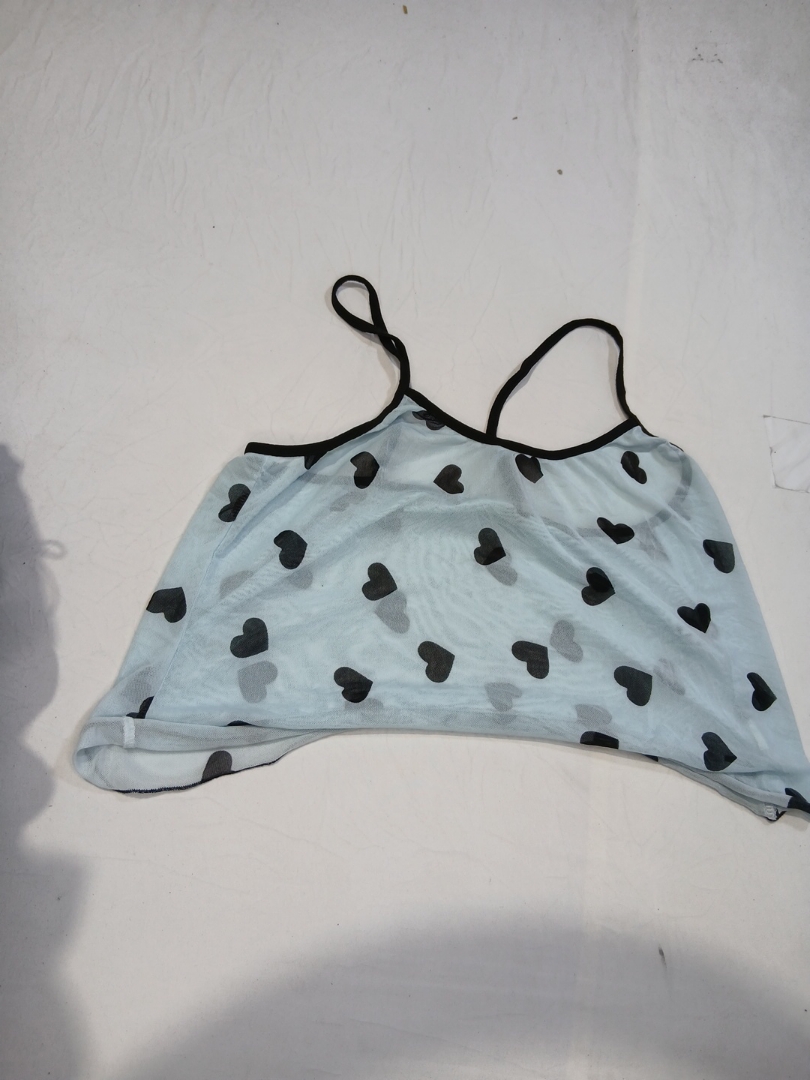 Blue Heart Pattern Bra