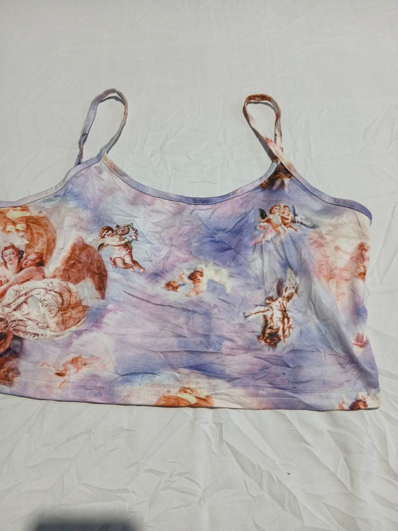Cherub Print Crop Top